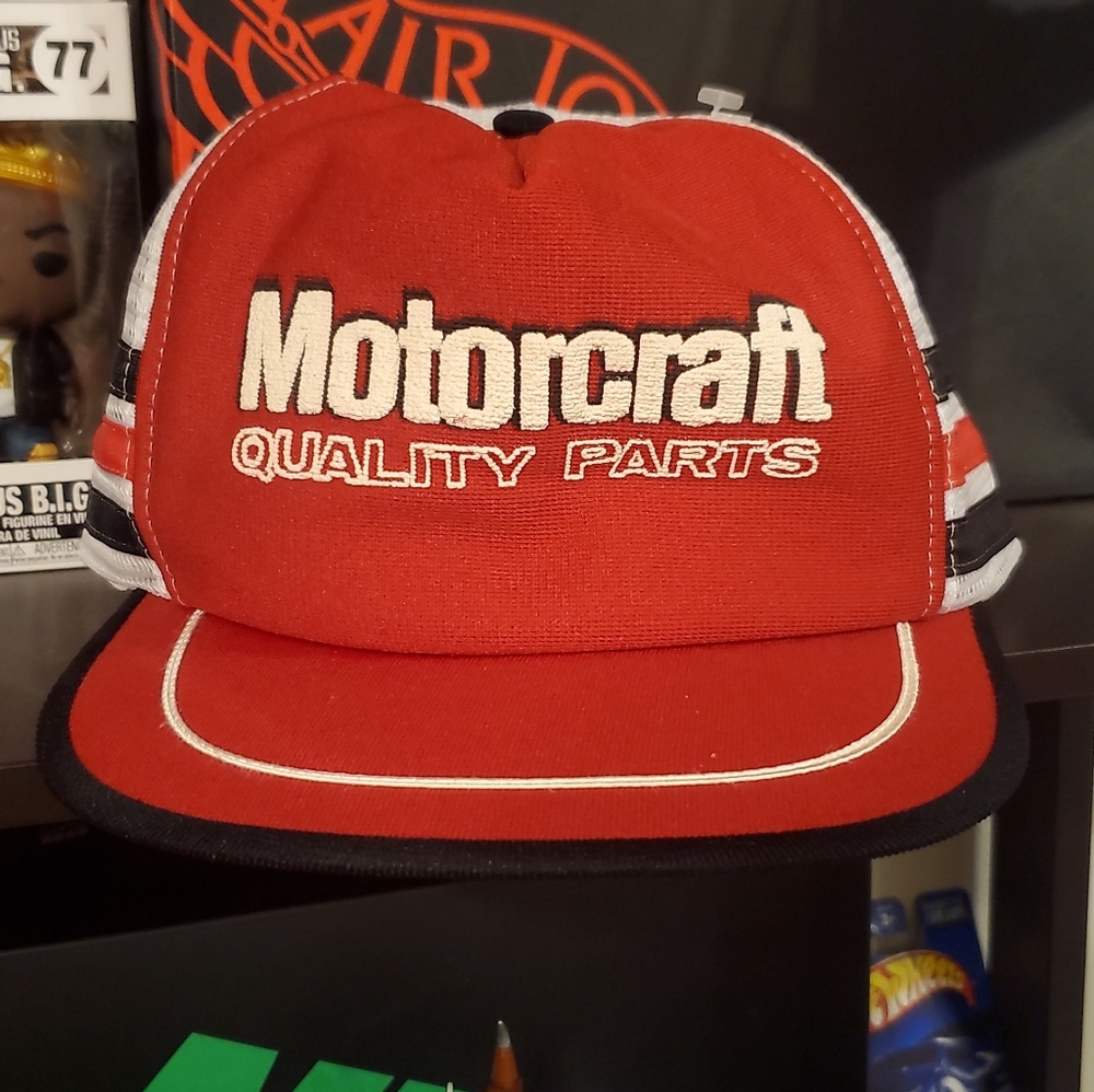 Vintage Motorcraft three stripe Trucking Hat Made in USA